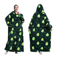 Couverture à capuche en peluche surdimensionnée en stock d'usine poche manches sweats jeter hiver sweats couverture pour femmes