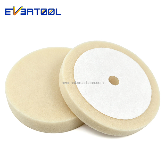 EVERTOOL  200mm Car Polisher Pads Beige Buffing Wheel Finishing Foam Pad Foam Dual Action Polisher Cutting Pad Set
