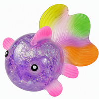 Ensemble de jouets anti-stress souples en TPR transparents à paillettes en forme de poisson, multi-packs de jouets de décompression