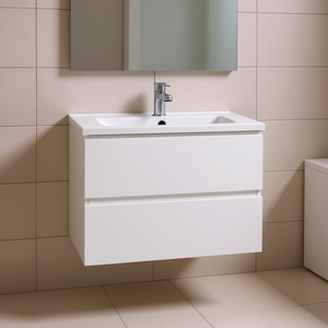 Bathroom Vanity 24 In Wall Mounted With Two Drawers Modern Minimalist Design Without Basin - Product Image 2