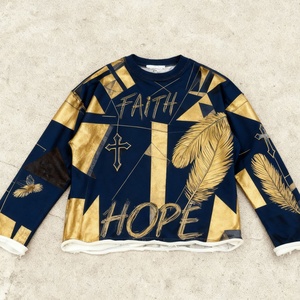 Camisetas de Manga Larga con Estampado Gráfico, Personalizadas OEM, de Pana, Talla Grande, para Hombre, Estilo Vintage, Impresión DTG - Product Image 3