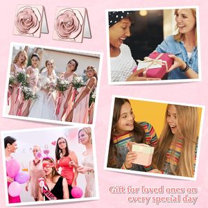 Specchietti <span class=keywords><strong>a</strong></span> Forma di Rosa con Etichette di Ringraziamento e Sacchetto per Donne, Regali per Matrimoni, Addii al Nubilato, Feste, Bomboniere, Souvenir per la Festa della Mamma - Product Image 5