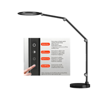 Lampe de table à base métallique LED avec variateur tactile, changement de couleur, abat-jour rectangulaire, alimentation CA, lumière douce pour la protection des yeux, idéale pour chambre à coucher et chevet