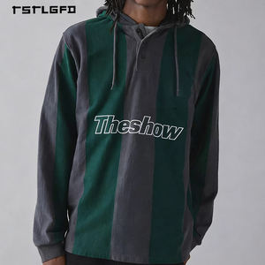 Sudadera con Capucha para Hombre, Estilo Casual de Invierno, Cuello con Botones, Corte Regular, Estilo Deportivo Vintage, 100% Algodón Orgánico, Precio de Fábrica OEM - Product Image 2