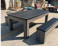 Table de jeu combinée 3-en-1 de 7 pieds en MDF, billard/ping-pong/table à manger, avec banc multifonctionnel pour le divertissement à domicile