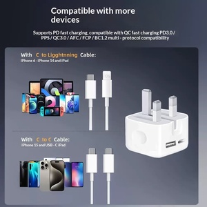 <span class=keywords><strong>Chargeur</strong></span> rapide pliable PD35W à double port A+<span class=keywords><strong>C</strong></span> avec prise UK en PVC pour téléphones - Product Image 2