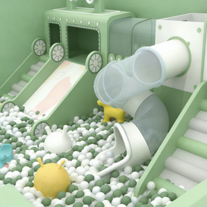 Ensemble de jeux d'intérieur Macaron Color Soft : piscine à balles, tunnel et structures d'escalade pour enfants - Product Image 3