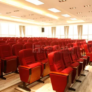 Commercial furniture chairs used auditorium wood theater seating fabric church chair