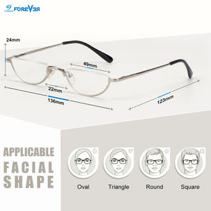 Wholesale Half Frame Anti Blue Light Trendy Red Designer Fashion Prescription <strong>Glasses</strong> Metal Custom <strong>Reading</strong> <strong>Glasses</strong> Women - Product Image 4