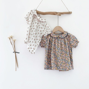 Mädchen Kinder Floral Blusen Baumwolle Kleinkind Infant Baby Blumen Kleidung Rüschen Süße Shirts Kinder Tops bluse - Product Image 1