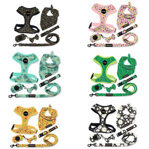 Personalizado OEM cachorro perro Correa Collar ajustable mascota caca bolsa Bandana accesorios diseñador personalizado lujo perro arnés conjunto - Product Image 4