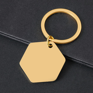 <b>Custom</b> logo Personalized Blank Metal hexagon stainless steels <b>Custom</b> Engraving Metal Blank <b>Dog</b> <b>Tag</b> keychain - Product Image 5