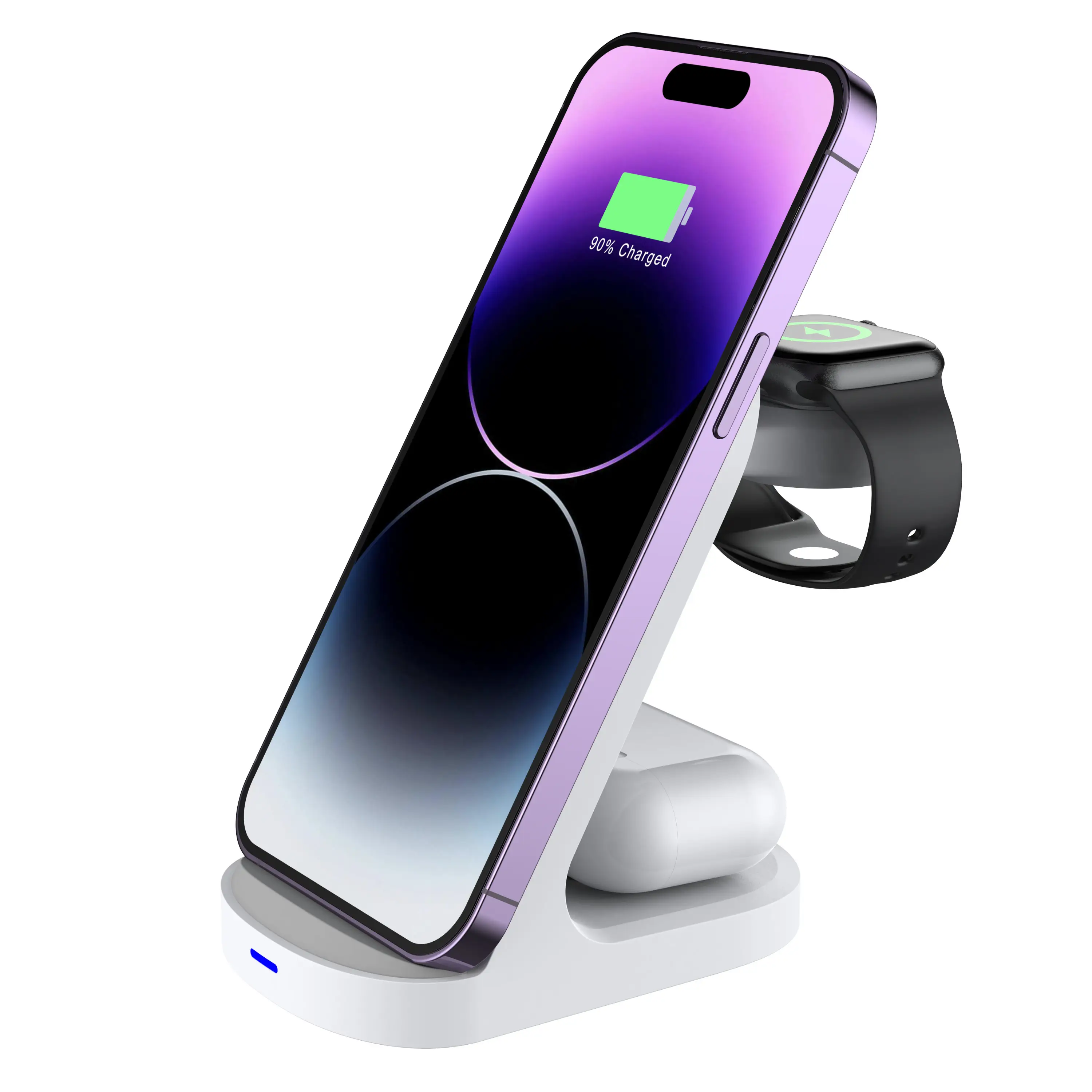 Multifunction Foldable 3 in 1 support qi fast charging mobile charger wireless Smart Watch charger Cell Phone Holder