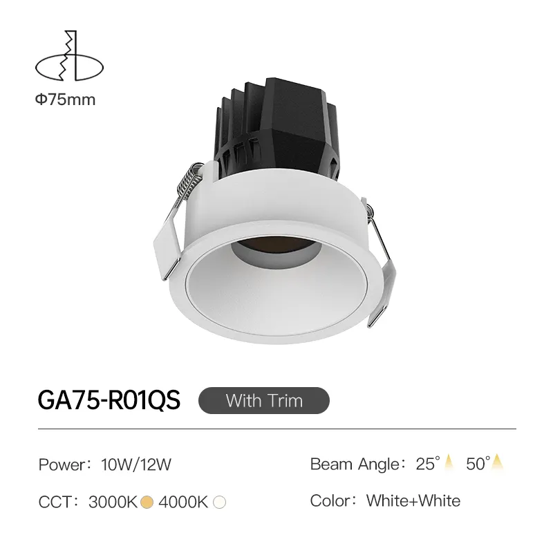 XRZLux Home LED COB Downlight 10W gömülü alüminyum LED tavan spot yuvarlak LED gömme aydınlatma ev ve otel aydınlatma için