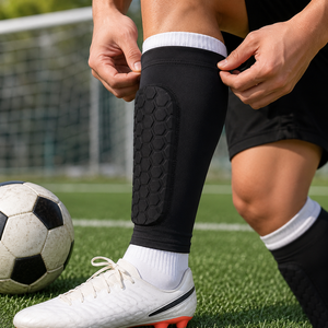 Protector de Espinilla para Fútbol Juvenil OEM, Manga de Compresión con Acolchado de EVA en Forma de Panal para Entrenamiento de Fútbol - Product Image 4