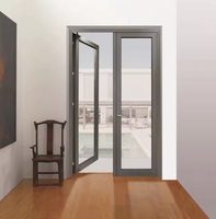 Portes à cadre ultra-fin contemporaines en gros, solutions de réduction du bruit vitrées, cadre en aluminium OEM, porte en verre