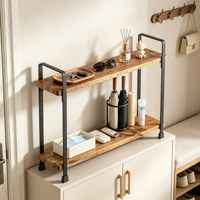 Étagère de rangement de salle de bain moderne en métal durable, sur pied, multifonctionnelle, à double niveau, design fin, montage facile, DONEWELL