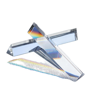Prisma Triangular Cristal Vidro Óptico Prisma Triangular Transparente para Espectrômetro Instrumentos Ópticos - Product Image 1