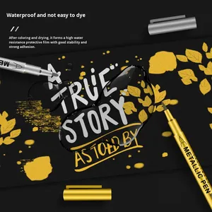 Pennarelli in metallo argento evidenziano pennarello firma biglietto di auguri invito copia inchiostro permanente <span class=keywords><strong>per</strong></span> carta - Product Image 4