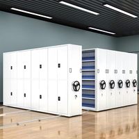 Étagères mobiles intelligentes avec LED de positionnement et sécurité anti-pincement pour stockage d'archives à haute densité, réglables pour écoles et ateliers