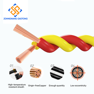 Câble torsadé à 2 conducteurs isolé en PVC, fil <span class=keywords><strong>de</strong></span> cuivre torsadé pour système d'alarme, interphone et connexion <span class=keywords><strong>de</strong></span> haut-parleurs 24AWG - Product Image 1