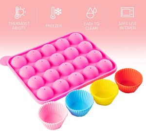 Bán Sỉ Bán Chạy Khuôn Kẹo Mút Silicone Tự Làm Với Que Trắng Khuôn Đứng Bộ Dụng Cụ Làm Bánh Pop - Product Image 2