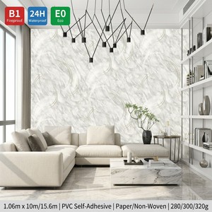 <span class=keywords><strong>Papier</strong></span> <span class=keywords><strong>Peint</strong></span> Luxe Moderne Effet Marbre Imperméable 1,06m Largeur Motif Arc Métallique Doré PVC Auto-Adhésif Décollable et Collable pour Chambre - Product Image 1