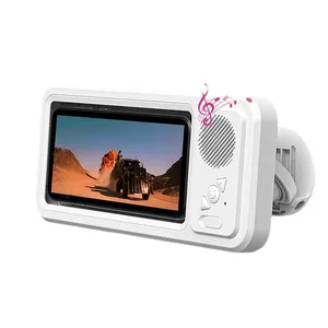 Boîtier <span class=keywords><strong>de</strong></span> téléphone portable étanche pour salle <span class=keywords><strong>de</strong></span> bain, haut-parleur, écran tactile anti-buée, rotation à 360 ° pour douche, cuisine, natation universelle - Product Image 1