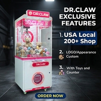 Machine à attraper les jouets à pièces, grue à jouets, grue à jouets folle avec accepteur de billets, bon prix, assistance technologique à vie
