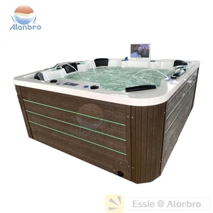 Moderna Bañera de <span class=keywords><strong>Hidromasaje</strong></span> Acrílica para 6-8 Personas, con Jets de Aire, Forma Cuadrada, Uso en Exteriores, Garantía de 3 Años - Product Image 2