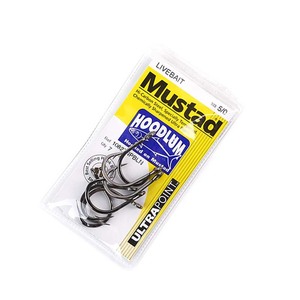 Mustad Hooplum Livebait <b>Hook</b> Size 5/0 <b>Black</b> Nickel Ultra Point Chemically Sharpened Saltwater Fishing <b>Hooks</b> - Product Image 1
