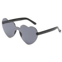Nouvelles Lunettes de Soleil Unisexe 2023 Épaisses, Monture Cœur Sans Cadre en PC, Couleur Bonbon, Verres Océaniques, Tendance Européenne et Américaine, Protection UV400