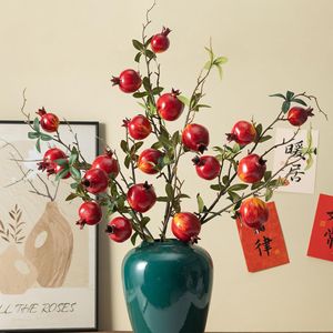 Bouquet de fleurs artificielles de grenade Meng Jie 30cm-100cm Rouge Orange Rouge Décoration de salon - Product Image 1