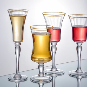 Bán buôn vàng gọng Wedding Wine Glass pha lê làm bằng tay Glass cốc gân rãnh sọc dọc Champagne Kính - Product Image 4