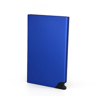 Porte-cartes de blocage RFID automatique boîtier métallique fin en aluminium avec pince antivol à manchon mince cadeaux de promotion pour cartes de crédit