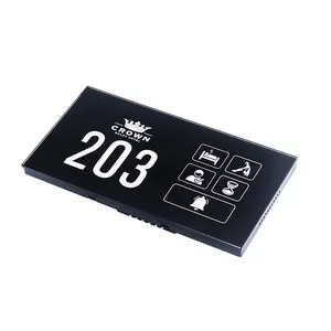 Newest Design 86MM Small Doorplate Smart Hotel LED Room number Displays Electronic Doorplate With RCU System