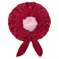 Bonnet de nuit en satin uni, grande taille, personnalisable avec logo, livraison rapide, vente en gros, prêt à expédier, en polyester, pour coiffure et sommeil