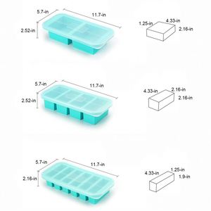 Moldes de silicona para congelador, bandeja para cubos de sopa con tapas, recipientes para almacenar alimentos, para pan, helados y líquidos - Product Image 2