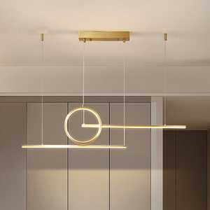 Đèn Treo Sơn Vàng Nhà Hàng Đồng Toàn Bộ Hiện Đại, Đèn LED Treo Hình Học Ba Màu - Product Image 3