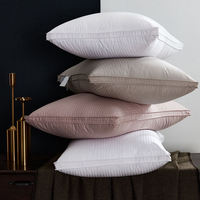 Oreiller de lit d'hôtel de luxe en duvet de canard et d'oie, housse 100% coton, nombre de fils personnalisé, rectangulaire, pour un sommeil confortable