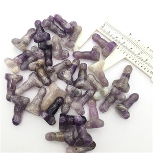 Mini cristales de piedras preciosas naturales coloridos de 1 pulgada, consolador de amatista curvo, grabado en forma de pene tallado a mano, curación para compradores - Product Image 5