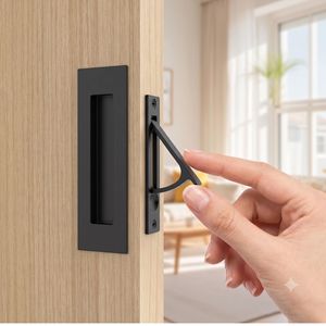 Manija de aleación de la mejor calidad para puerta corredera, tirador empotrado moderno para puertas de granero, herrajes para el hogar, disponible para venta al por mayor - Product Image 2