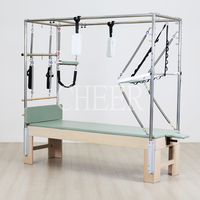Nouveau Reformer Pilates Professionnel en Érable pour Studio, avec Demi-Trapeze et Équipement Cadillac Full Tower