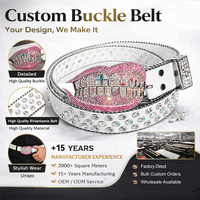 Boucle de ceinture de luxe entièrement incrustée de strass, motif lèvres roses sexy avec dents, en alliage de zinc, pour hommes et femmes, pour ceintures Hip Hop
