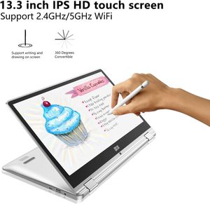 Ordinateur portable pc Rotation à 360 degrés pour Windows <span class=keywords><strong>11</strong></span> N4020 ordinateur portable avec ordinateur portable tactile <span class=keywords><strong>11</strong></span>.6 pouces pour l'étude - Product Image 6
