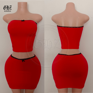 Completo da <span class=keywords><strong>donna</strong></span> 2 pezzi <span class=keywords><strong>in</strong></span> <span class=keywords><strong>velluto</strong></span> con top a tubino e pantaloncini a righe a blocchi, personalizzabile, collezione estiva 2026 Y2K - Product Image 3