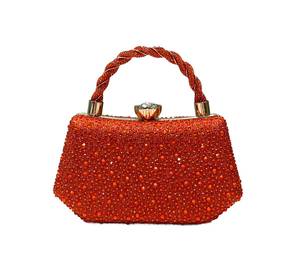Glittering <strong>Orange</strong> Double-Side Rhinestone <strong>Clutch</strong> - Elegant Women's Evening <strong>Bag</strong> for Parties &amp; Events - Product Image 1