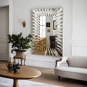 Espejo Decorativo <span class=keywords><strong>con</strong></span> Marco Biselado de Diseño <span class=keywords><strong>Veneciano</strong></span>, Espejo de <span class=keywords><strong>Pared</strong></span> Grande para Decoración de Sala de Estar, Venta de Fábrica - Product Image 1