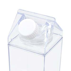 Factory Wholesale Square Shaped Transparent Coloful Chic Milk Carton <b>Clear</b> Plastic <b>Water</b> Drinking <b>Bottle</b> <b>With</b> Custom Logo - Product Image 6
