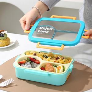 Lonchera Bento de Plástico para Niños de 650 ml, Libre de BPA, Apta para Microondas, <span class=keywords><strong>con</strong></span> 3 Compartimentos, Lonchera Infantil para la Escuela, Contenedor Grande para Alimentos - Product Image 3